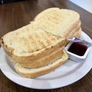 two slices of toasted bread on a plate