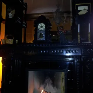 Beautiful fireplace in the great room. Also complimentary wine or Whiskey.