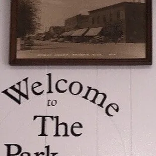 the entrance to the park cafe