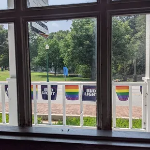 View of the park from our table