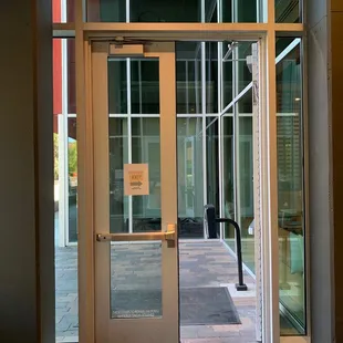 This is the front door that they refuse to open all the way while hundreds of families are moving out.