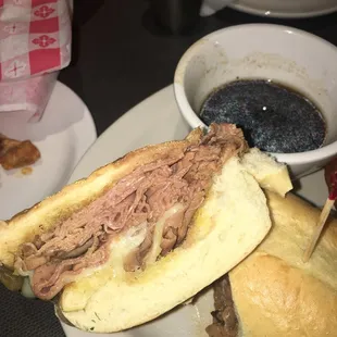 French Dip showing meat portion.