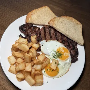 Steak and eggs