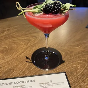 A basil berry smash w aviation gin