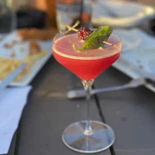 Berry basil smash cocktail