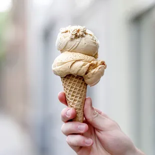 Vietnamese Coffee and salted caramel double scoop IG: michellelieats