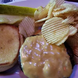 Regular char-grilled Angus cheeseburger...