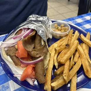 Gyro with regular fries