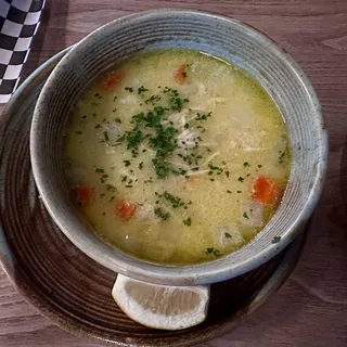 Avgolemono Soup with Pita Bread
