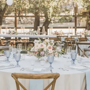 Beautiful blue theme table setting