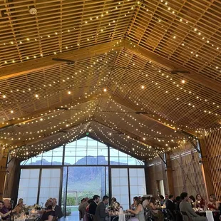 Inside with the light installation from LB