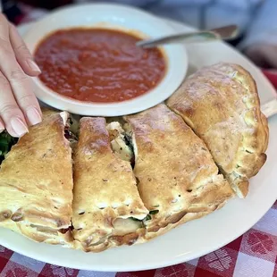 Grilled Chicken and Spinach Calzone
