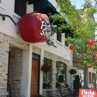 a sign for the restaurant