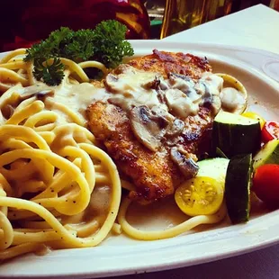 Another of Maria's Saturday Specials - Chicken Marsala with Bucatini Pasta!