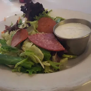 Salami and pepperoni on a salad?
