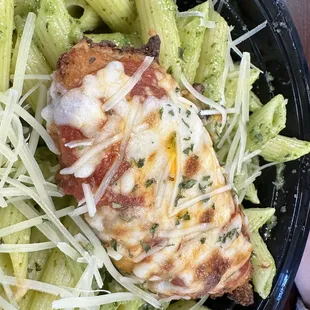 Penne Pasta with Chicken Parm