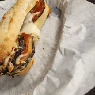 Eggplant parm sandwich
