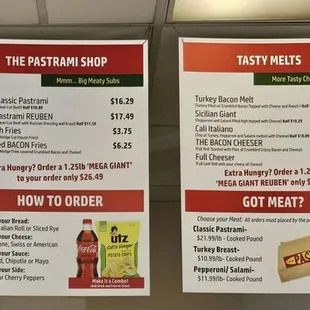 menu as of March 2024