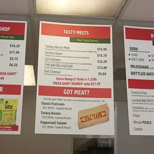 The menu
