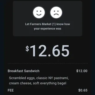 the price of the pastrami stand