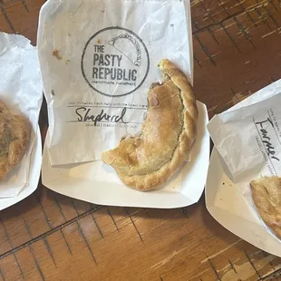 We bought three to share and couldn&apos;t finish them, the pasties are so full of ingredients!