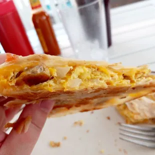 Breakfast quesadilla with sausage