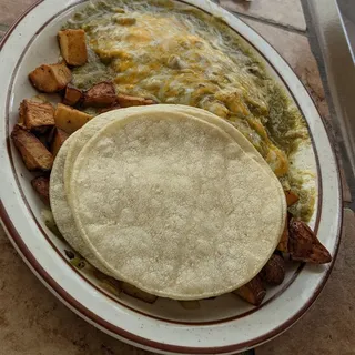 Homemade Pork Chili Verde Omelette