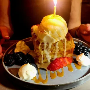 BEST bread pudding dessert for our birthday friends