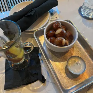 Pretzel bites &amp; hot toddy