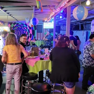 a group of people at a party