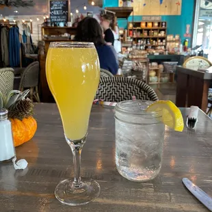 Pineapple Mimosa &amp; water