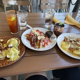 Mexican Eggs Benedict, French Toast, Eggs Benedict