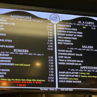 Hamburgers and Sandwiches
