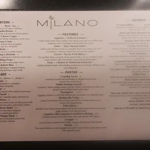 Food Menu!! The Bruschetta was phenomenal!!