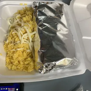 Chicken Burrito with Rice