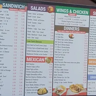 outside drive up menu.  Very short wait.