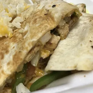 Probably The best chicken quesadilla I&apos;ve ever had; and so much food- I couldn&apos;t finish it