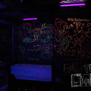 Neon chalk room in Orlando at The Patio