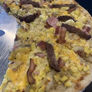 Breakfast pizza! Big and tasty!