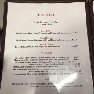 Friday menu!