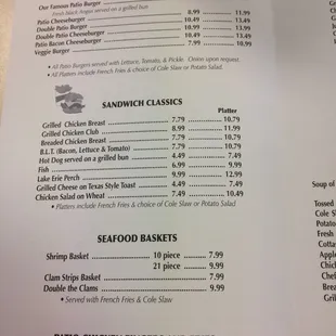 menu