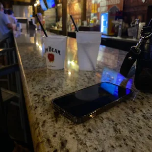 Back bar and Jim bean