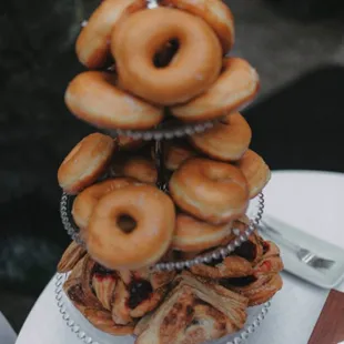 We ordered a some extra pastries from The Patisserie to have on display next to the cake. Donuts, danishes, and turnovers.