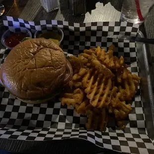 Cheeseburger and fries