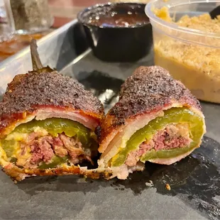 The inside of the bacon bomb