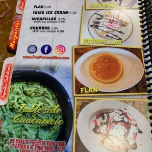 Drinks and Dessert menu as of 8/26/22