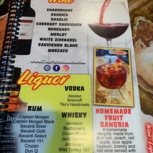 Drinks and Dessert menu as of 8/26/22