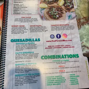 Menu as of 8/26/22