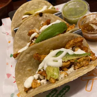 Avocado Chicken Tacos Dinner