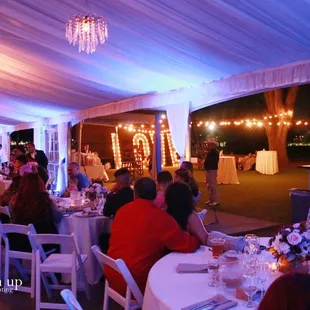 The Pavilion at Haggin Oaks Wedding Soft Blue Purple Uplighting Sacramento | Brighten Up Event Lighting